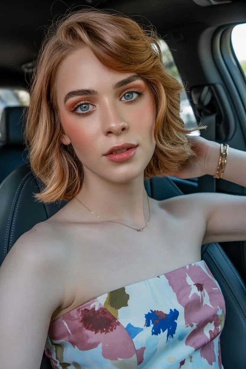 popular spring hair color trends 2026 Soft copper bob with spring movement