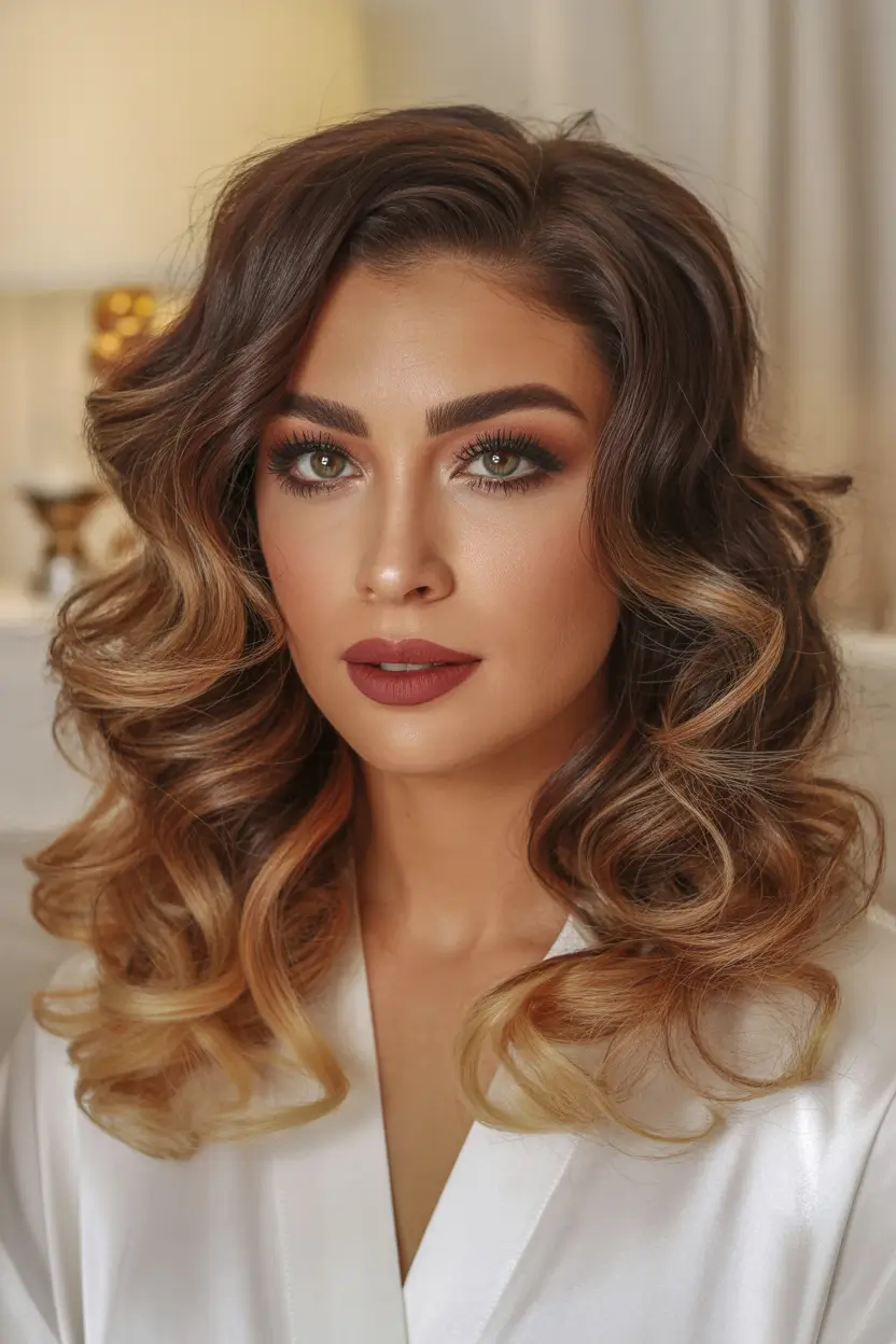 popular spring hair color trends 2026 Glossy brunette waves with honeyed ends