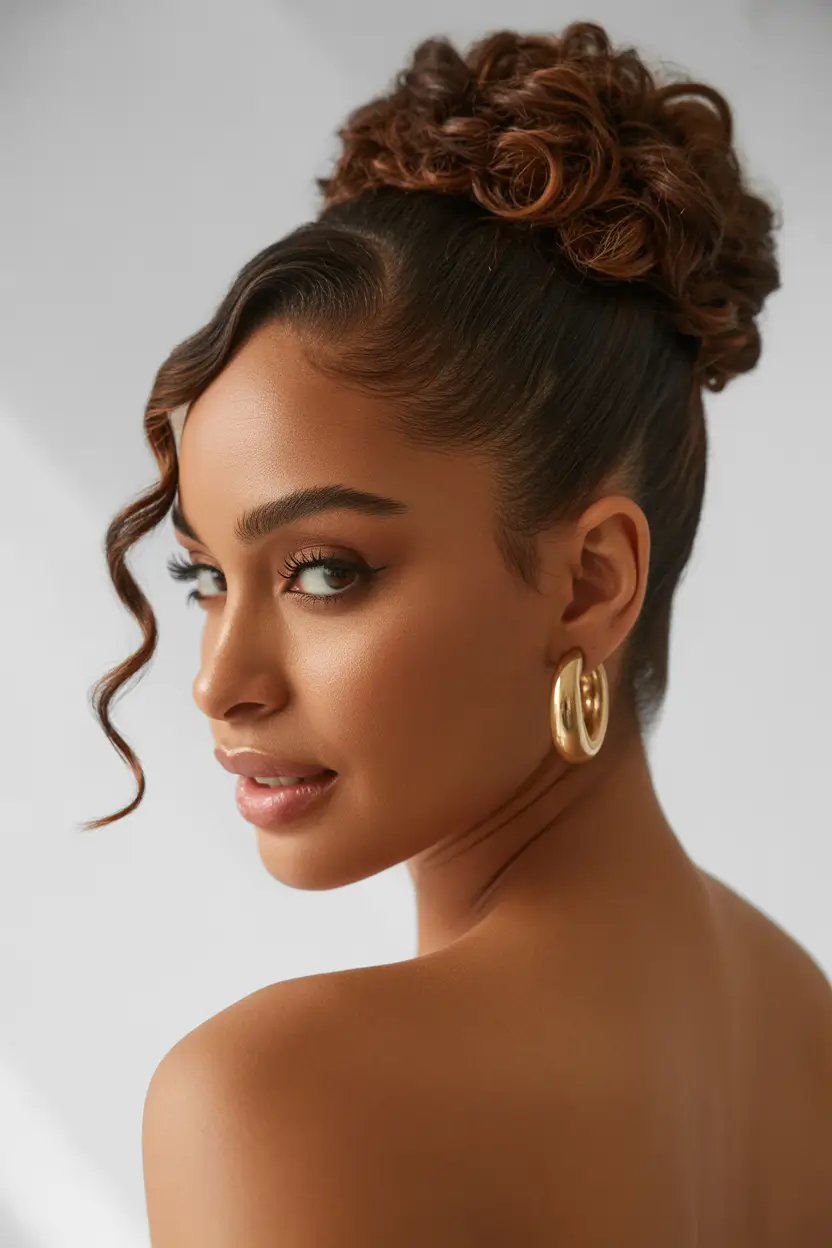 romantic spring wedding hairstyle ideas 2026 curly textured updo with statement volume 19