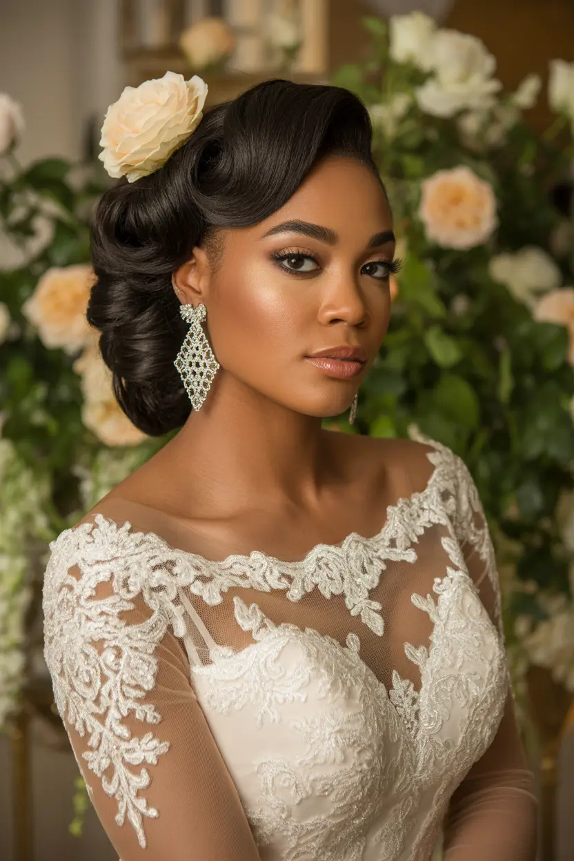 romantic spring wedding hairstyle ideas 2026 vintage inspired glamour waves