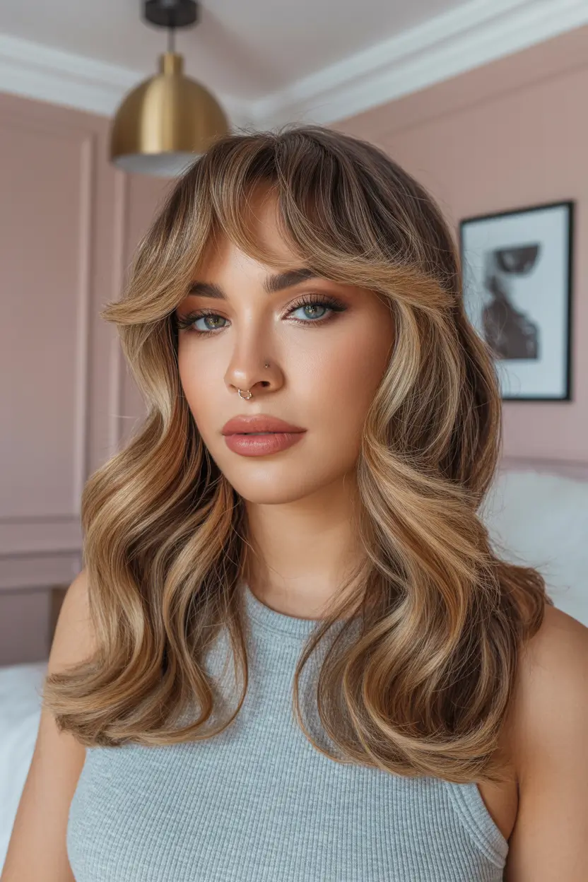 soft spring bangs hairstyle 2026 soft glam layers with subtle volume at the crown