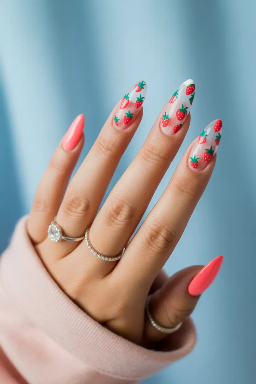 stylish fun spring nails 2026 Lavender Botanical Almond 12