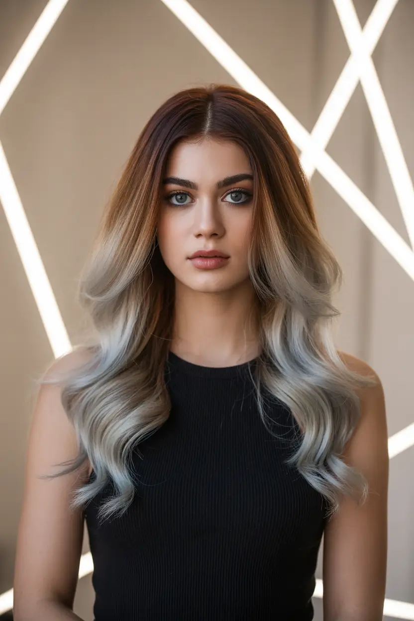 spring brunette hair color cool bright ends