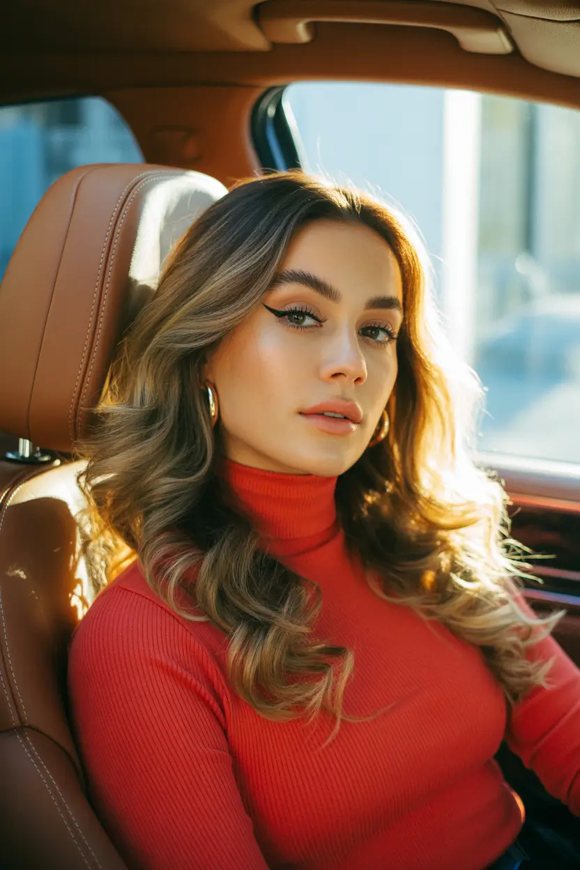 spring brunette hair color balayage caramel highlights warm