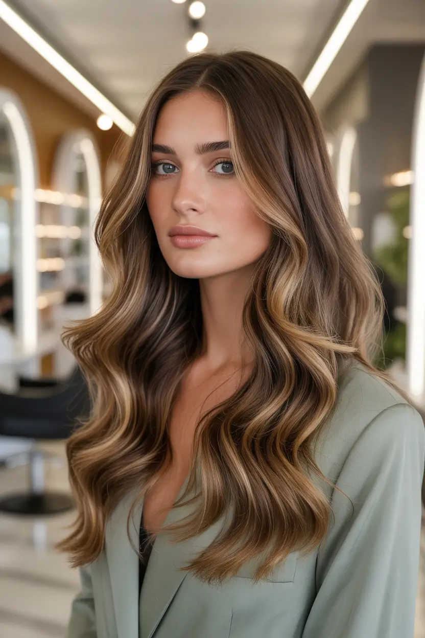 spring brunette hair color 2026 balanced balayage