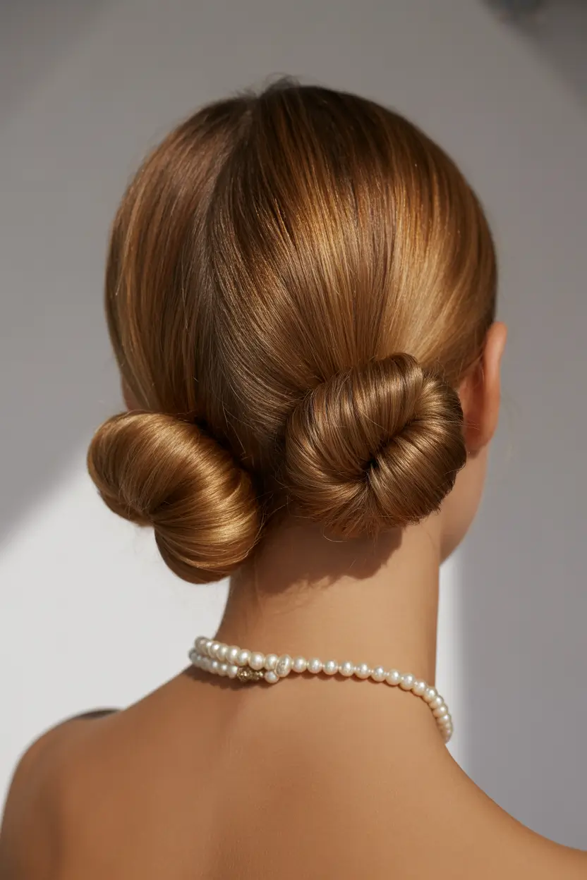 stylish spring buns hairstyle 2026 dual-low-buns-with-golden-dimension-13