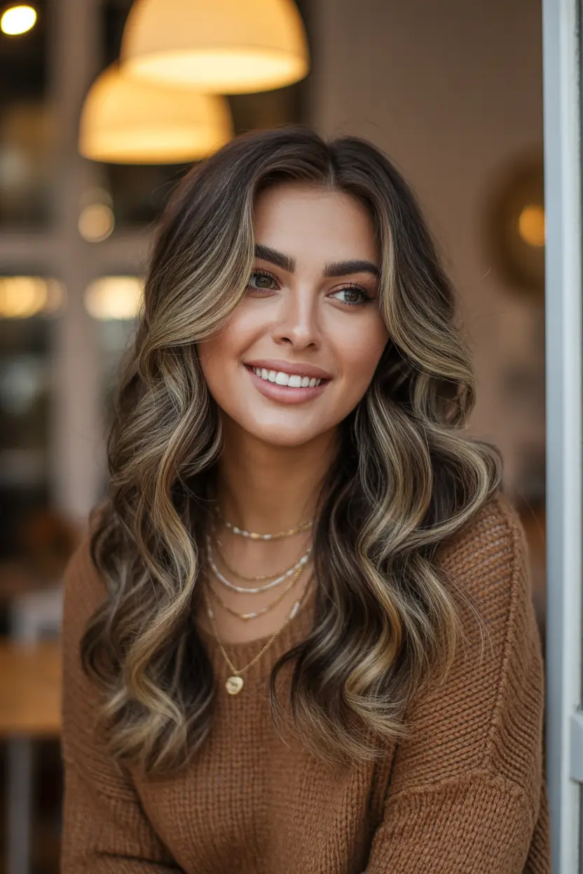 stylish spring hair color warm skin tone sunlit bronde caramel ribbons