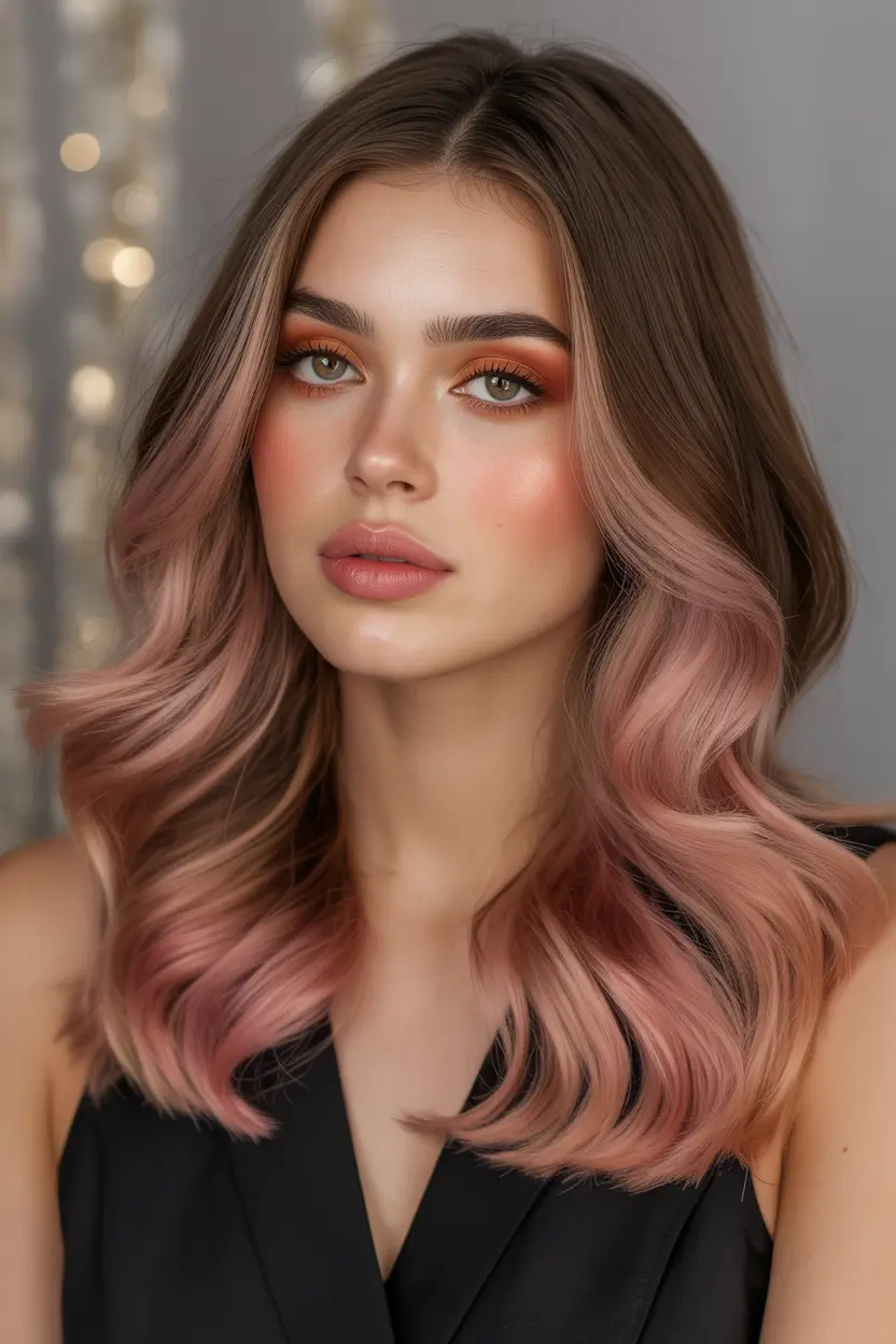 stylish spring hair color warm skin tone rosy copper balayage 8