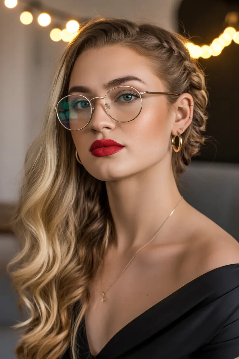 stylish spring hairstyle for medium length hair 2026 Side Braided Glam With Voluminous Curled Lengths 15