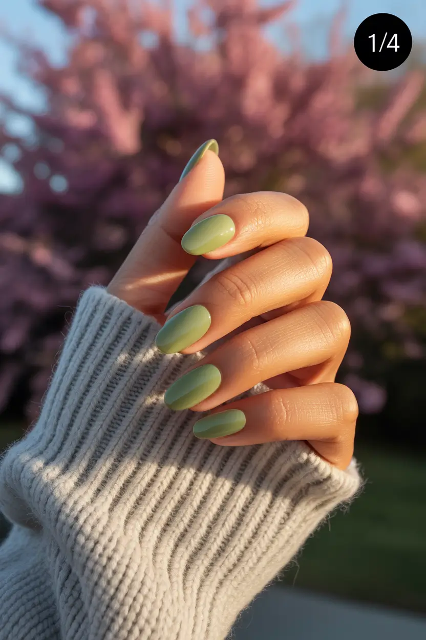 stylish spring nail colors 2026 soft sage glow