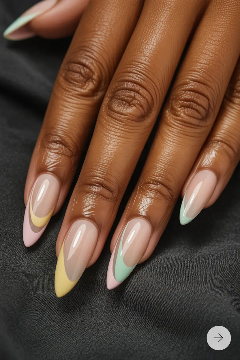 stylish spring nail inspo 2026 Soft Pastel Curve Almond for 2026