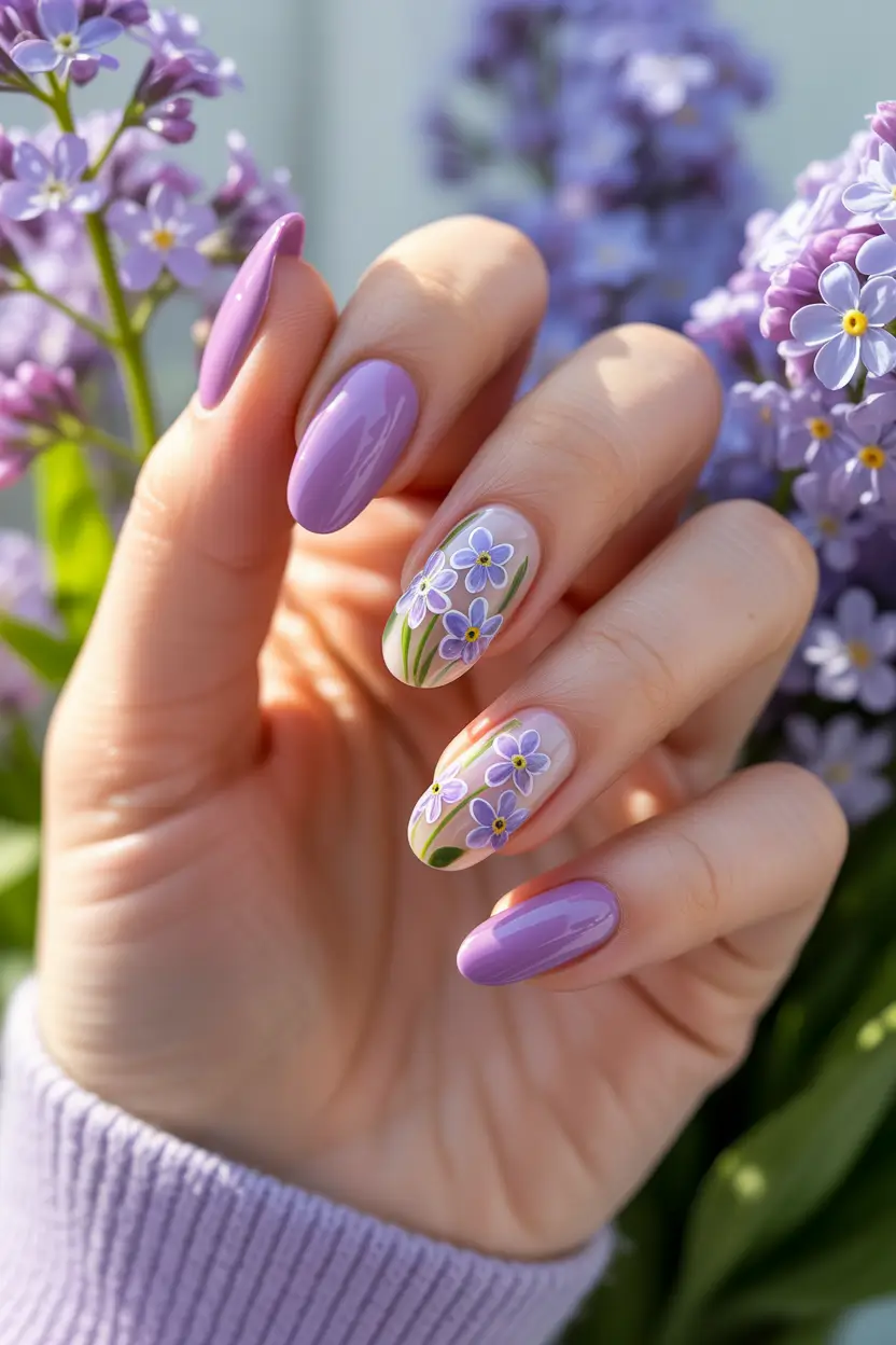 stylish spring nail inspo 2026 Lavender Garden Detail 10