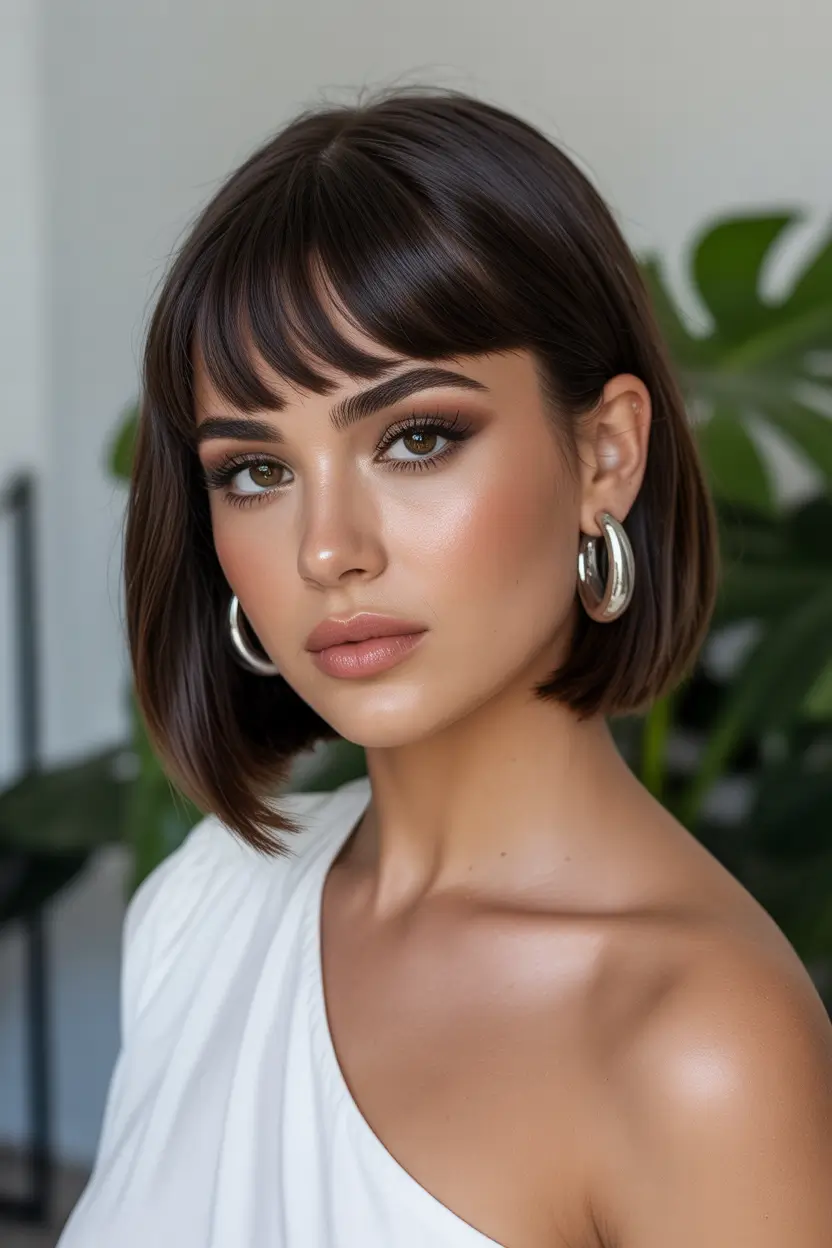 stylish spring short hairstyles 2026 French Inspired Micro Bob With Soft Fringe 12