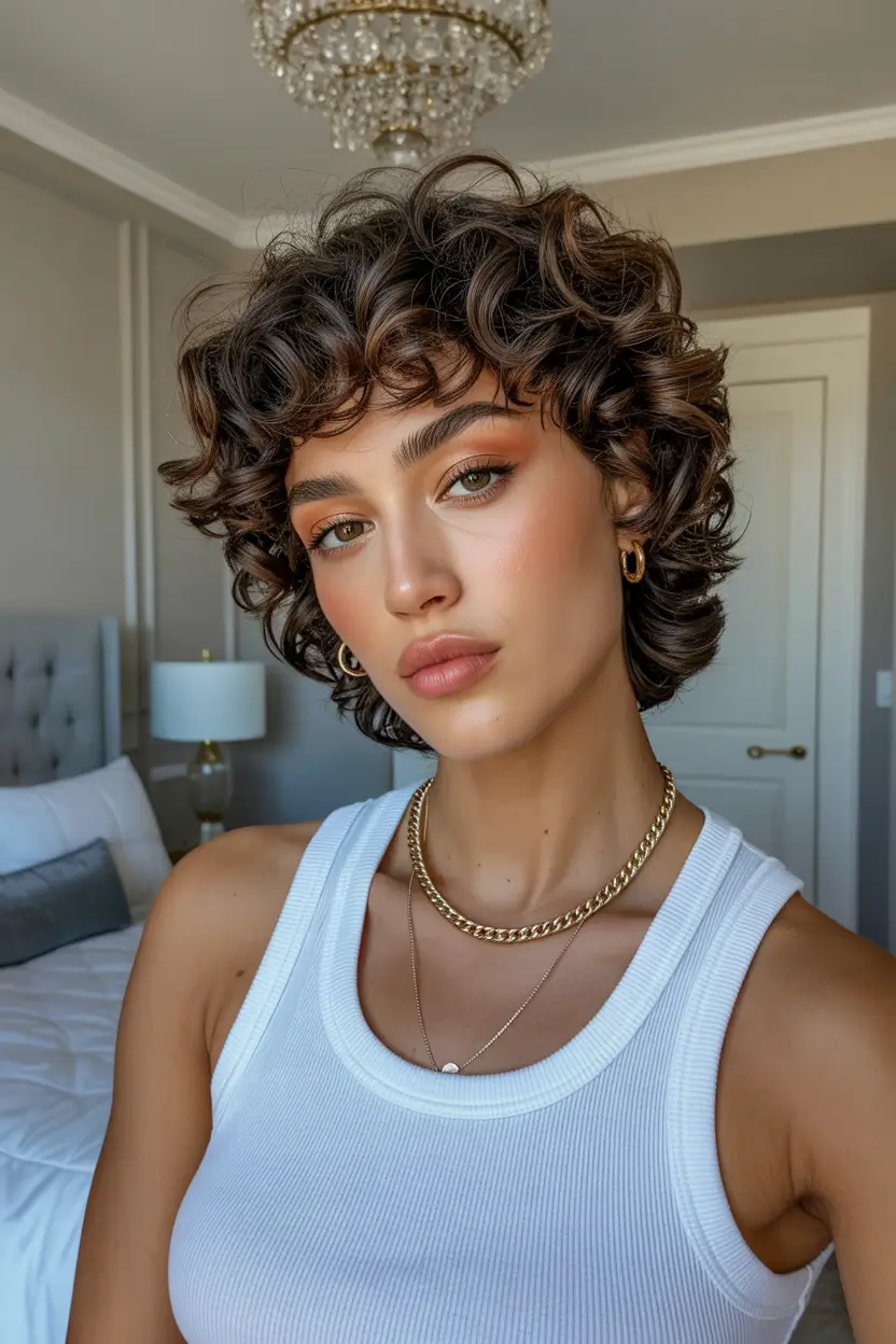 stylish spring short hairstyles 2026 Defined Short Curly Crop With Volume