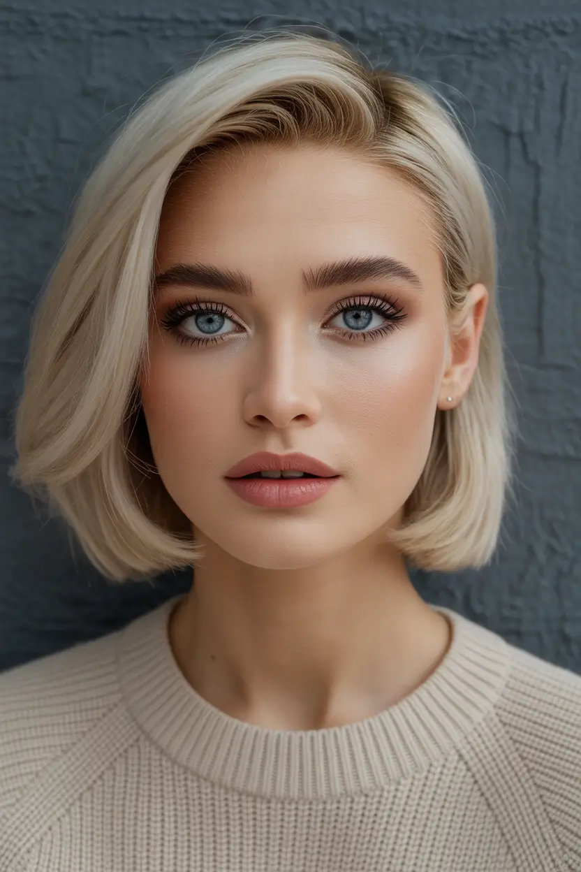 stylish spring short hairstyles 2026 Platinum Precision Bob With Clean Lines 6