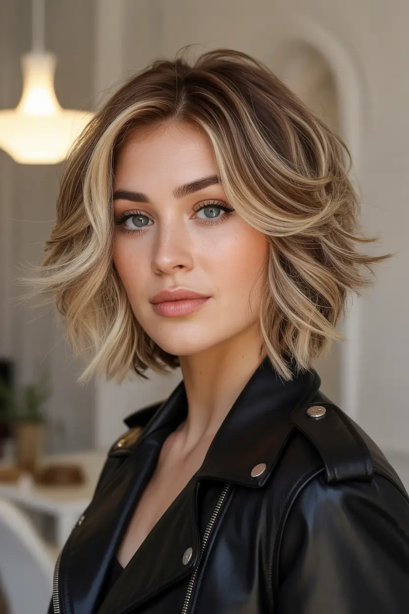trendy spring bob haircut 2026 textured blonde bob with layered volume 10