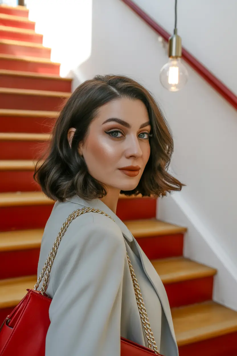 trendy spring bob haircut 2026 classic brunette soft wave bob 20