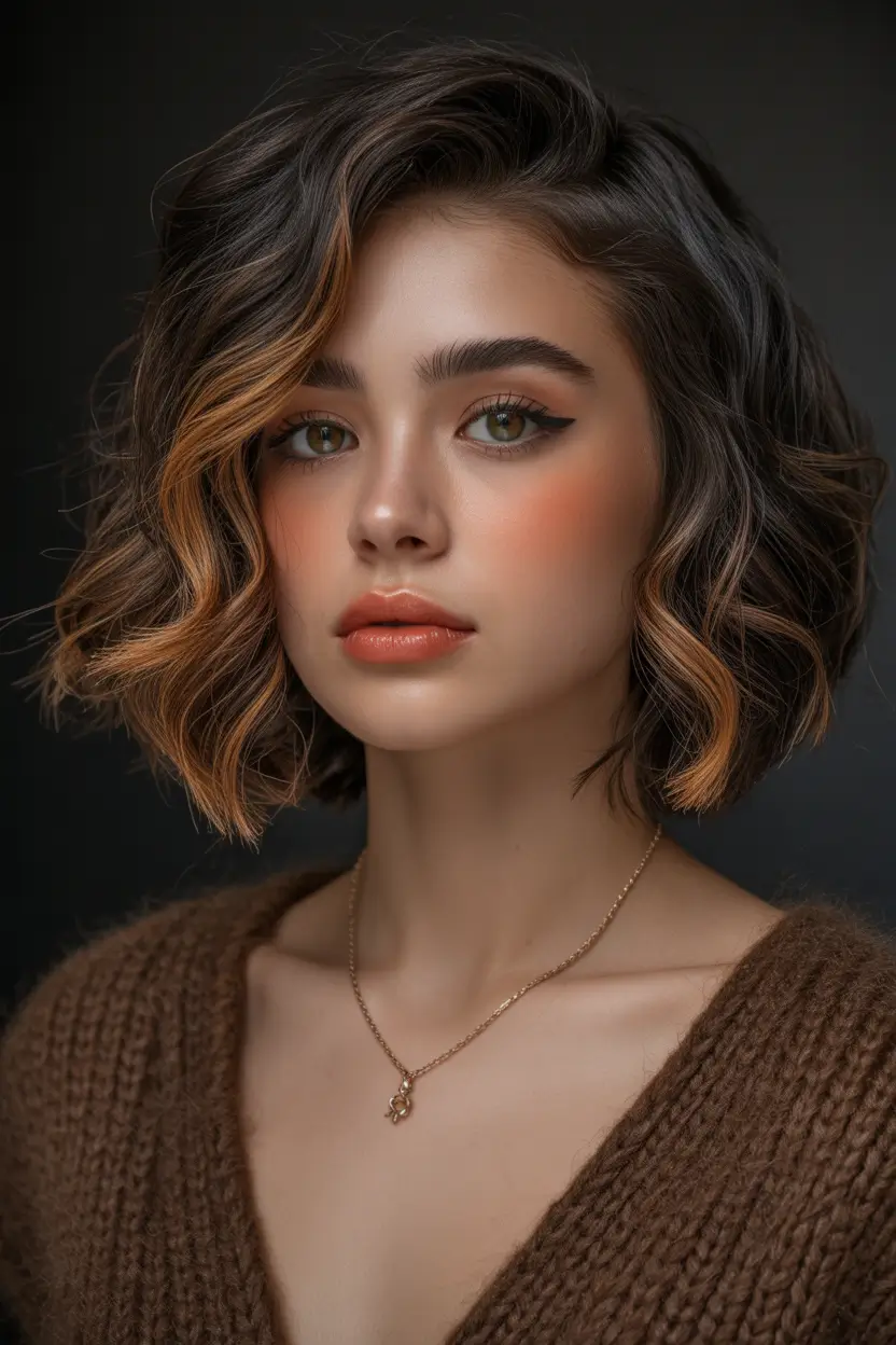 trendy spring bob haircut 2026 dimensional copper tinted bob with modern waves