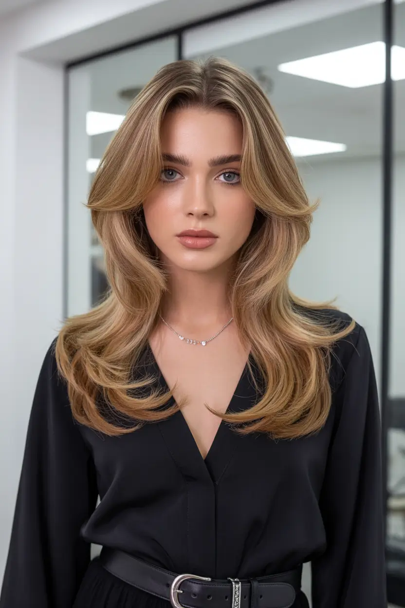 trendy spring long haircut looks 2026 Layered Beige Blonde Volume With Structured Finish 15