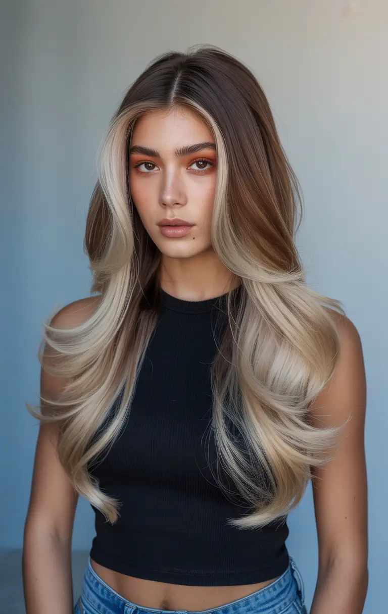 trendy spring long haircut looks 2026 High Contrast Blonde Contour With Voluminous Length 17