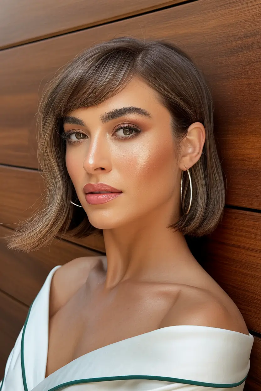trendy spring short haircut 2026 sleek precision bob