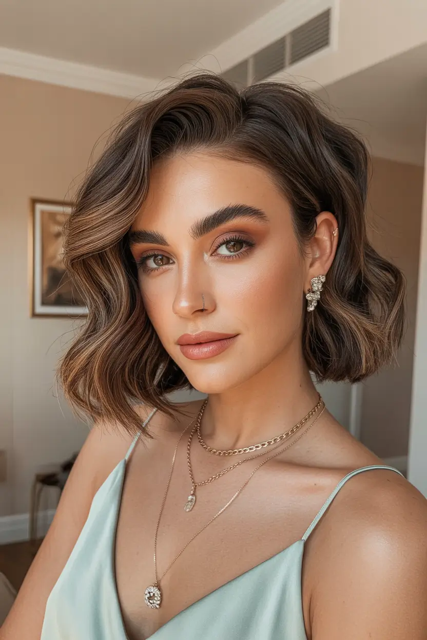 trendy spring short haircut 2026 layered volume bob