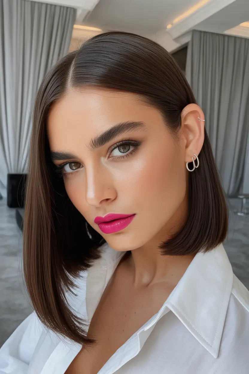 trendy spring short haircut 2026 blunt glossy bob