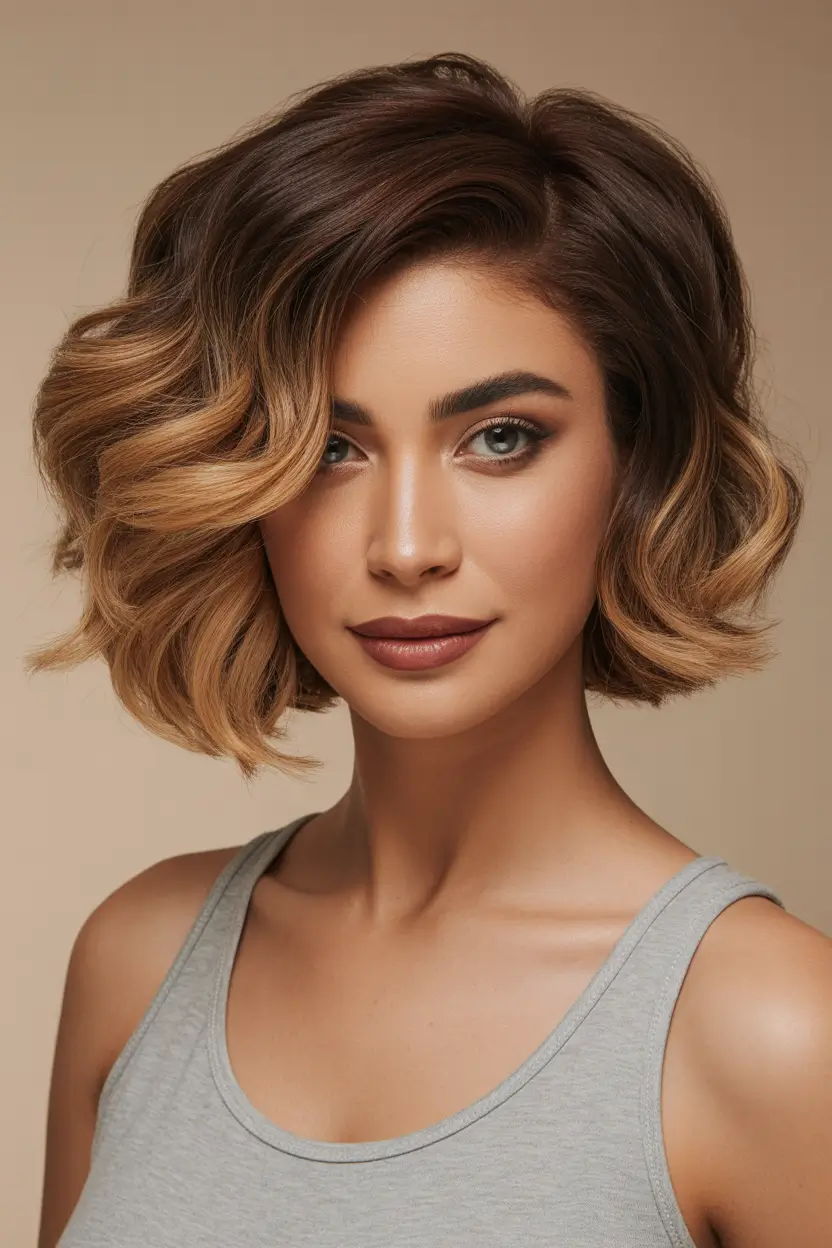 trendy spring short haircut 2026 golden textured bob