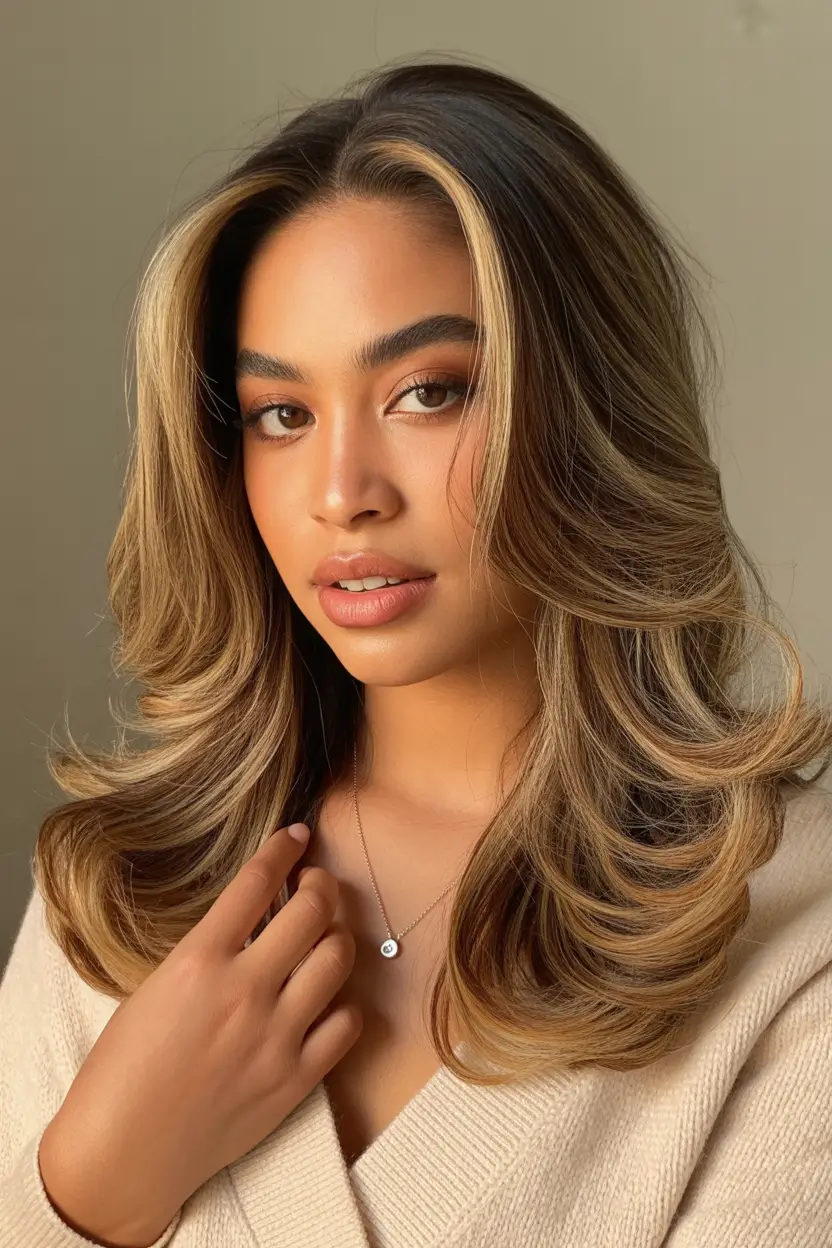 vibrant spring hair color for brown skin 2026 honey blonde ribbons