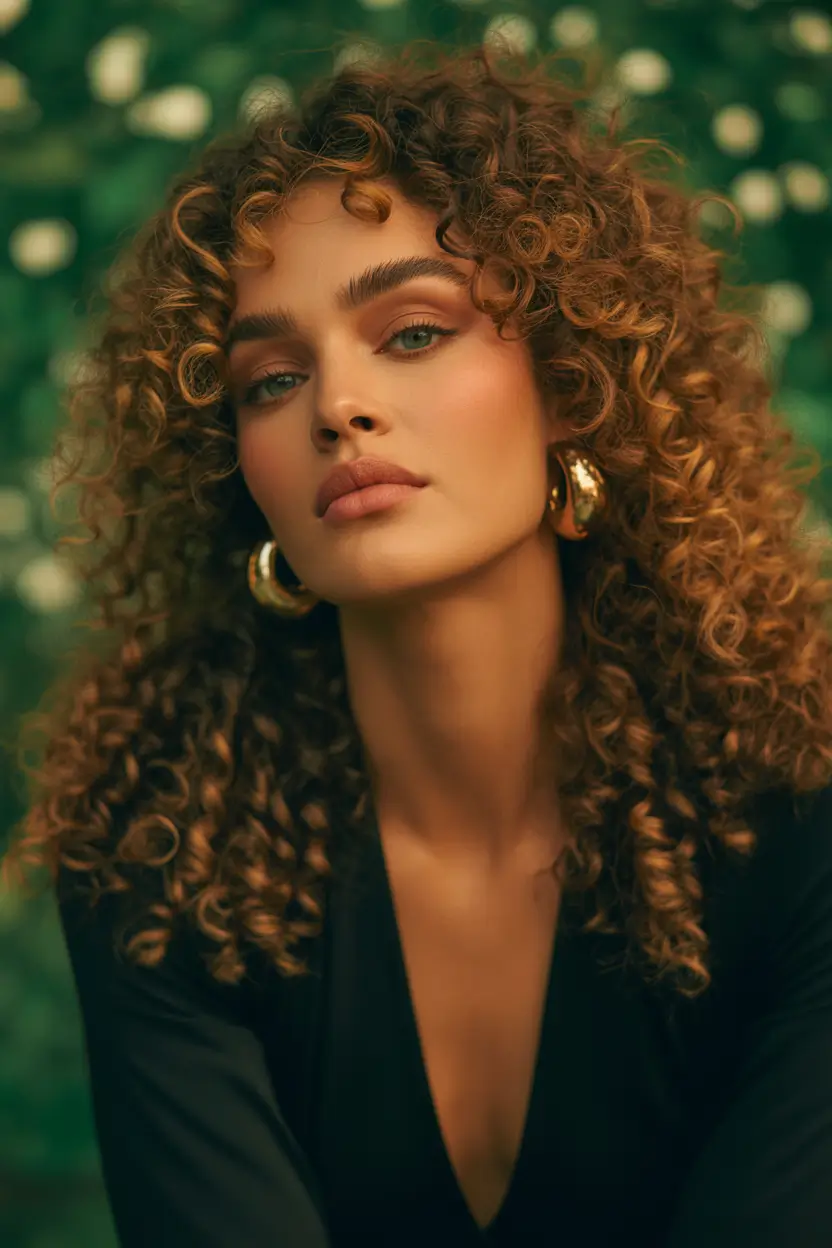 vibrant spring hair color for brown skin 2026 copper brown curls 17