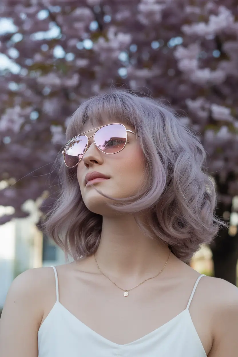 vibrant spring purple hair color ideas 2026 dimensional lavender berry blend 15