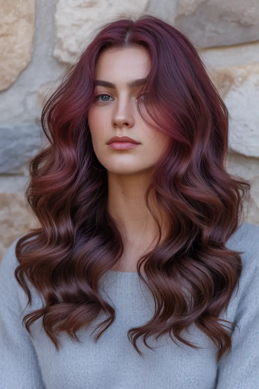 vibrant spring purple hair color ideas 2026 berry gloss waves