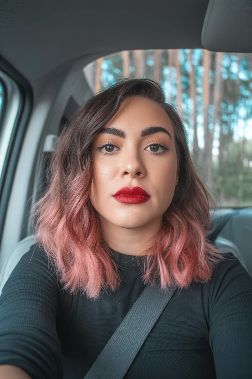 April hair colour ideas 2026 Smoky Rose Dip on Dark Base 11