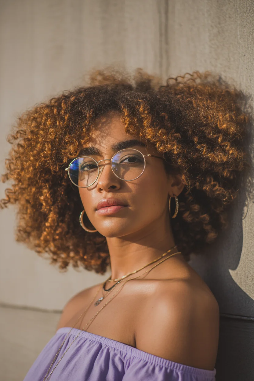 April hair colour ideas 2026 Golden Copper Halo Curls 16