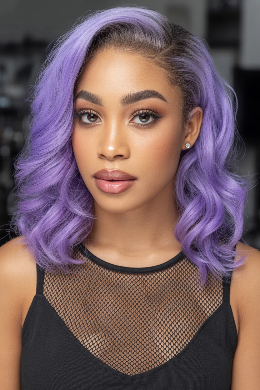 April hair colour ideas 2026 Lavender Luxe for the Confident Woman
