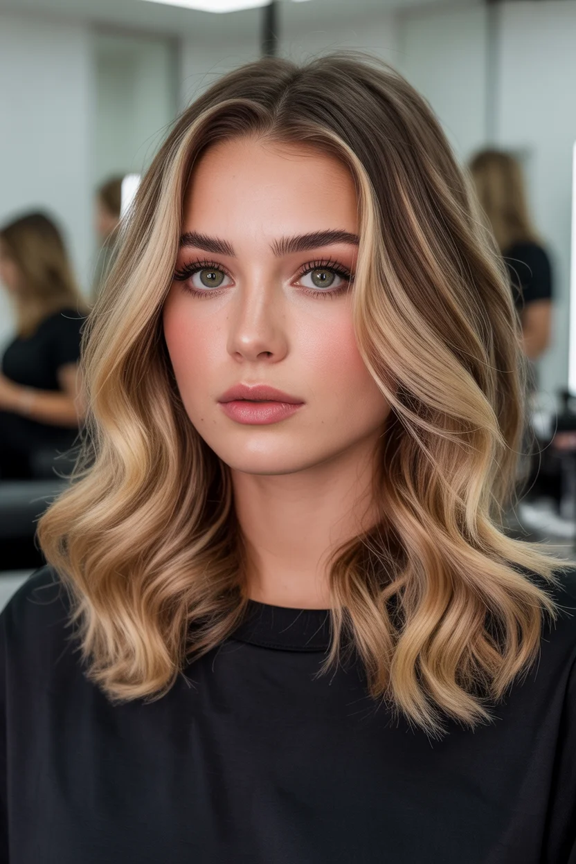 April hair colour ideas 2026 Modern Beige Blonde with Face Framing Highlights