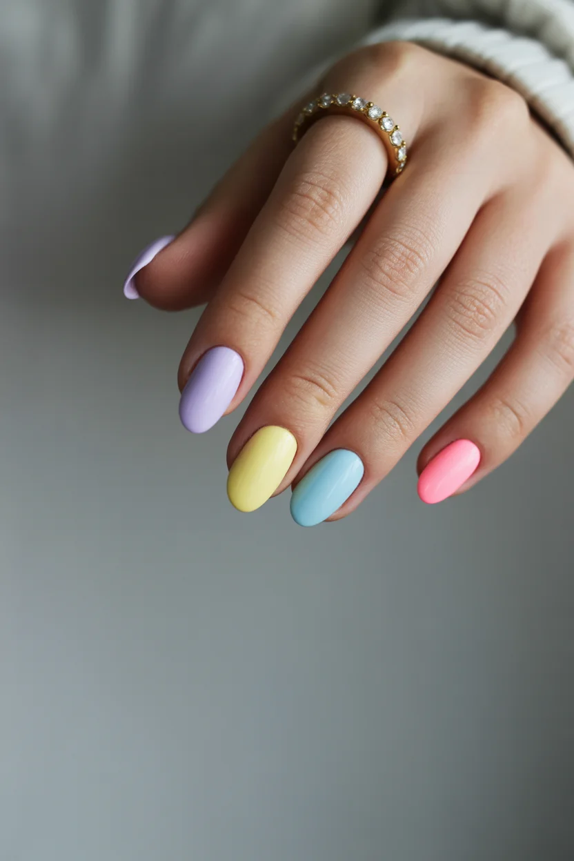 April nails 2026 Soft Pastel Block Minimalism 14