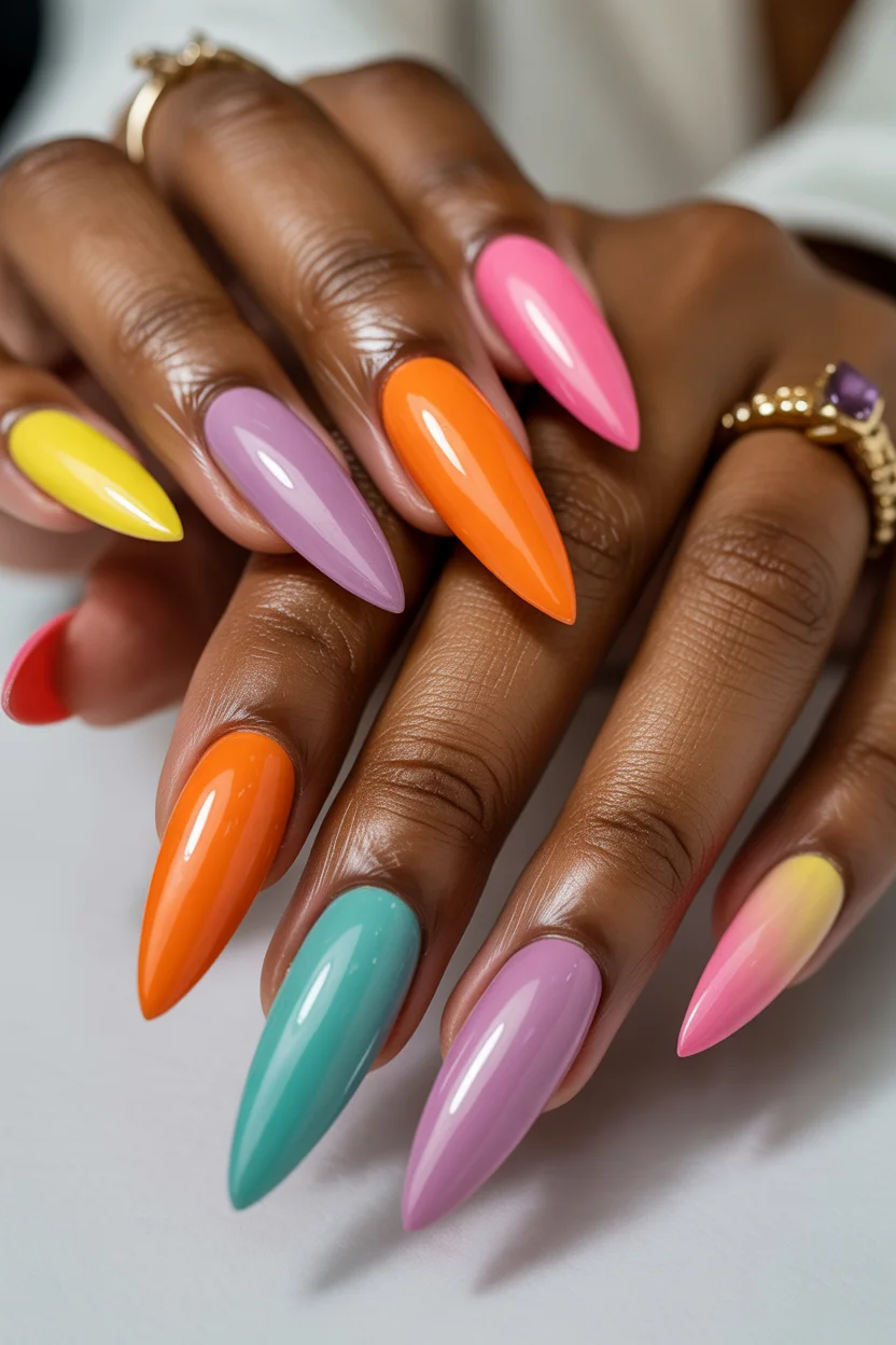 April nails 2026 Playful Pastel Mix for Full Color Confidence