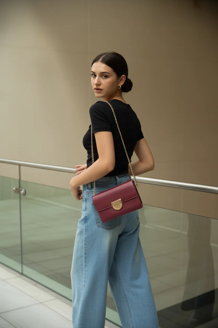 April outfits 2026 Black Tee and Wide-Leg Denim Evening Edge 19