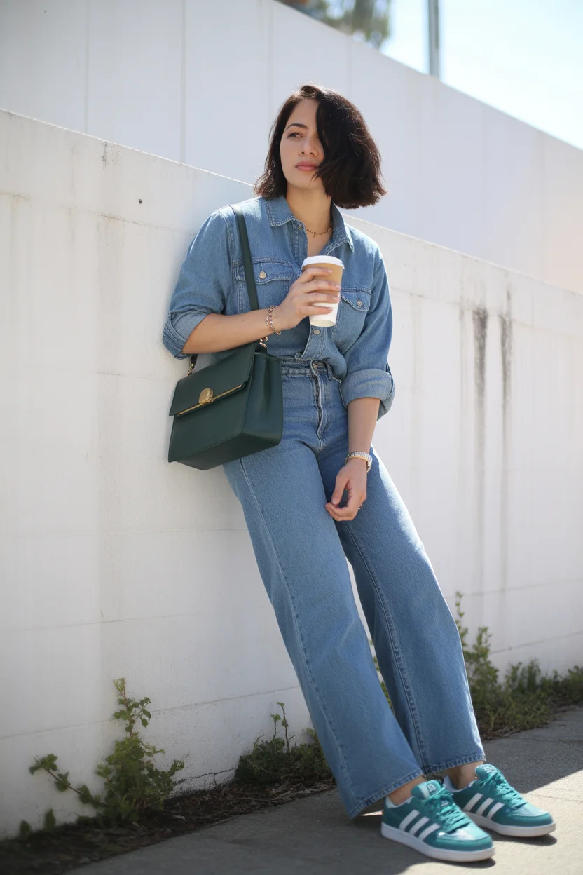 April outfits 2026 Soft Denim Set for Casual Coffee Mornings 9