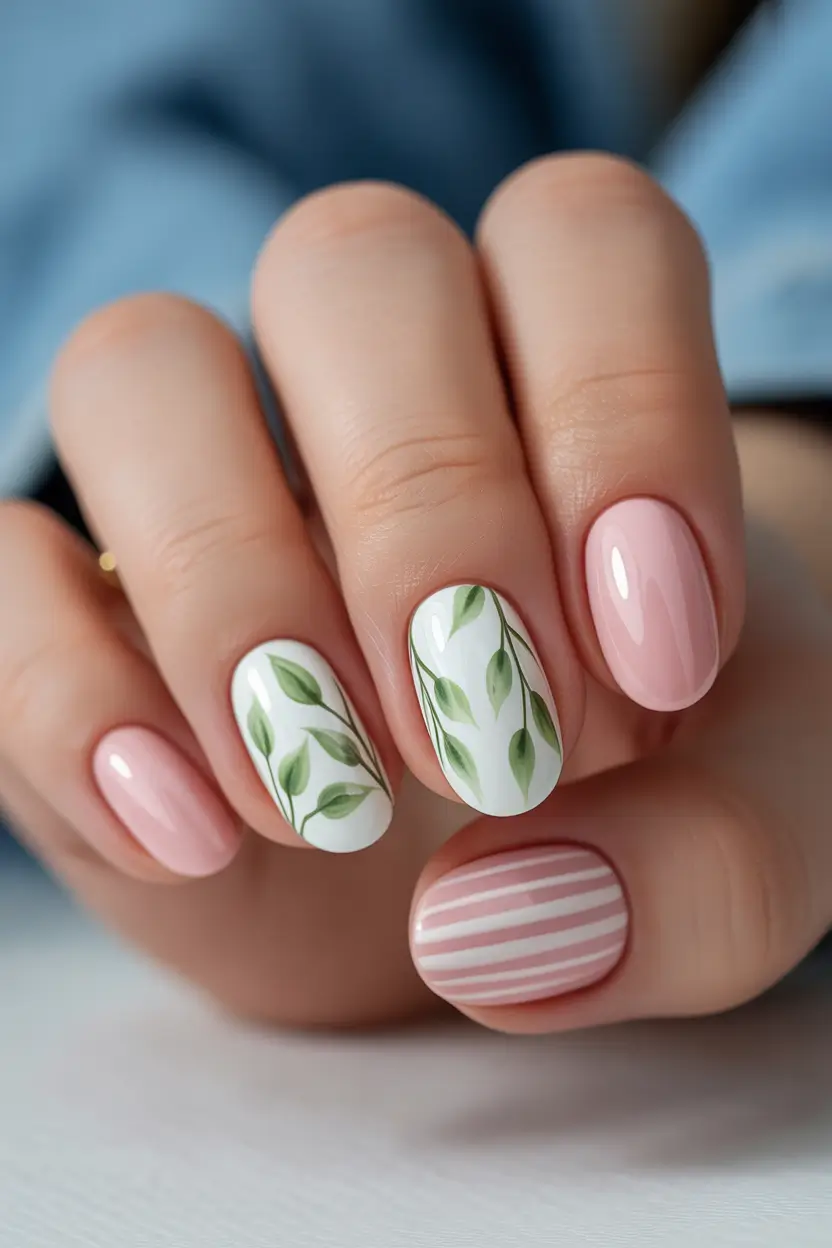 best short spring nails 2026 botanical-pink-15
