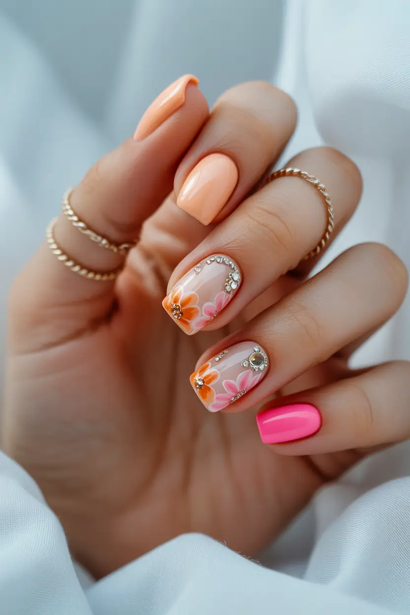 best short spring nails 2026 peach-blossom-crystal-8