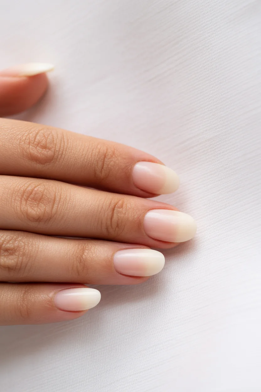 best spring aura nails 2026 Milky White Aura Minimalism on Short 9