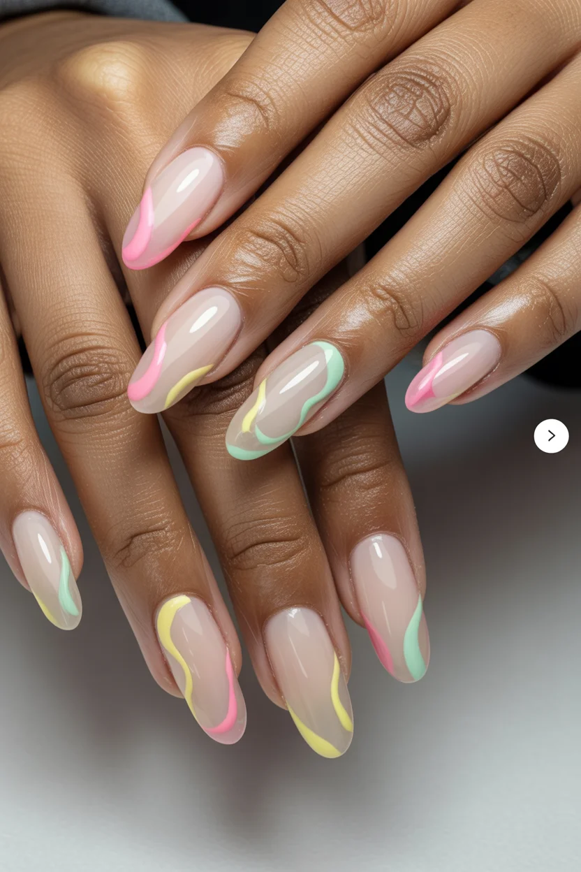 best spring nails simple 2026 pastel wave almond nails 7