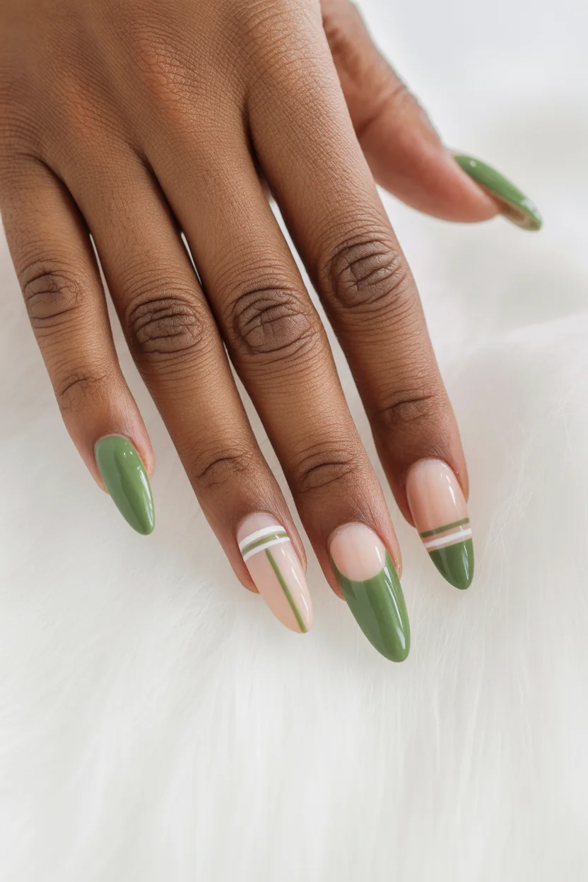 best spring short nails 2026 Fresh Green Graphic Style for Modern Spring Short Nails 2026 Trends