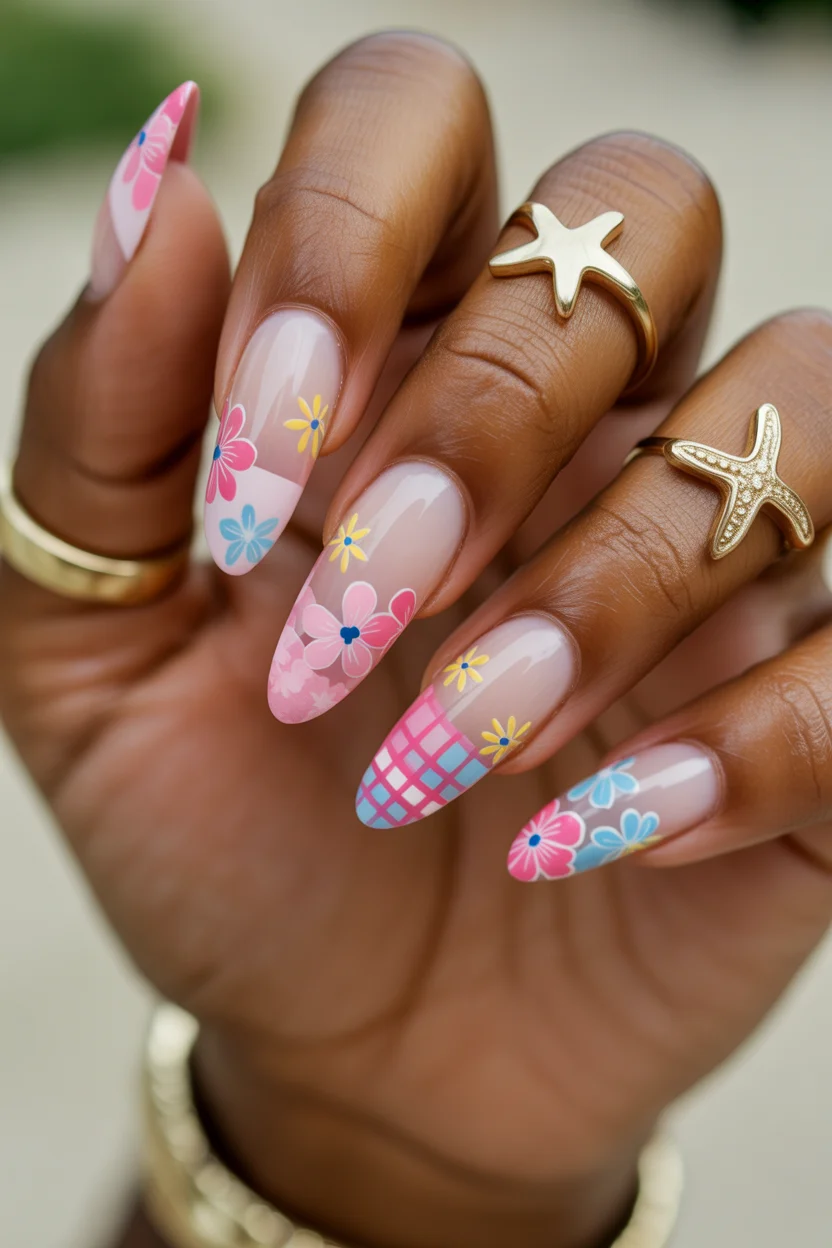 best spring vacation nails 2026 beach pastel almond design