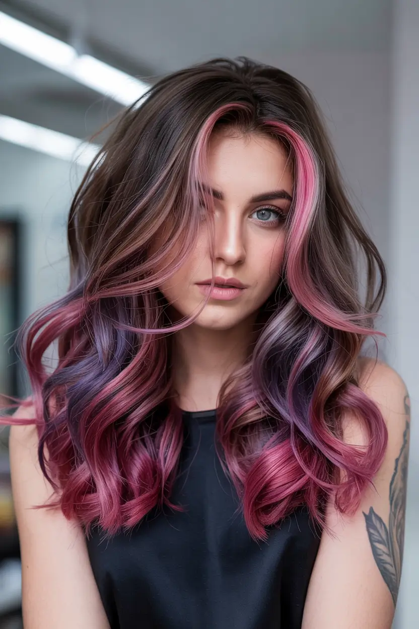 cozy spring maroon hair color trends 2026 Modern Maroon Rose Blend With Voluminous Movement