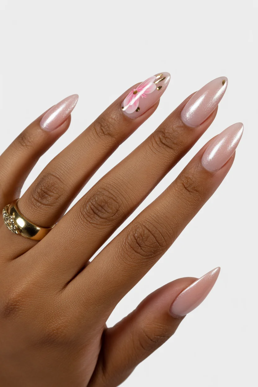 cute spring coffin nails 2026 pearl floral coffin nails 20