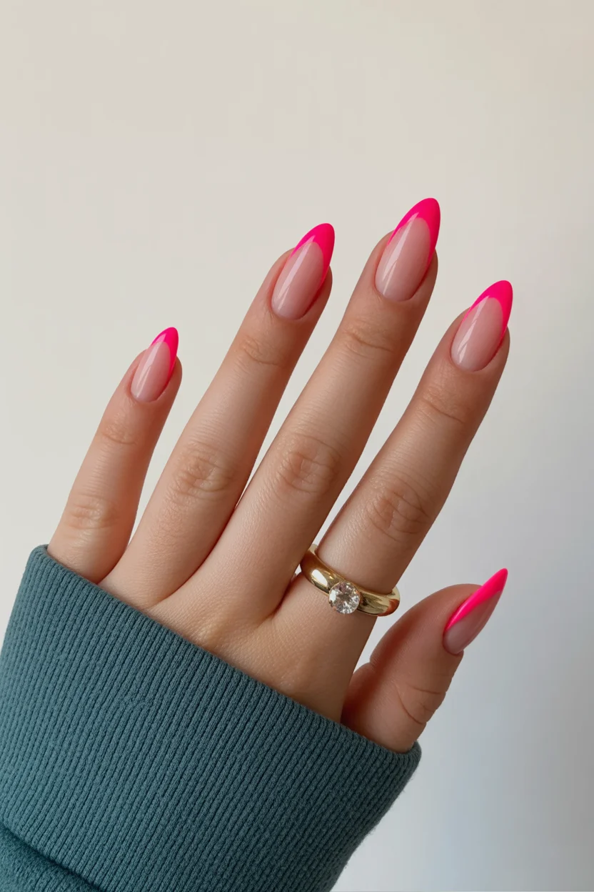elegant pink spring nails 2026 pink french tip manicure 14