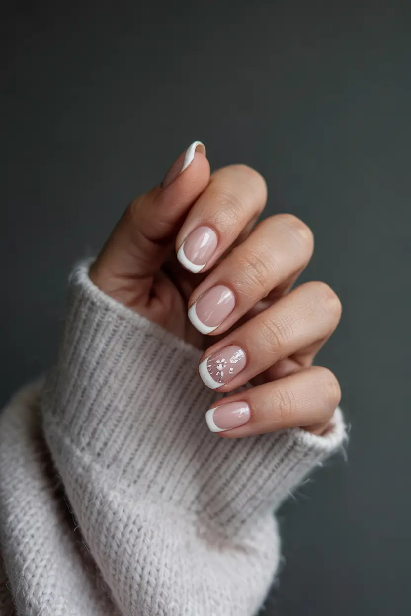 elegant spring french tip nails 2026 Minimal Short French With Delicate Accent Detail 18